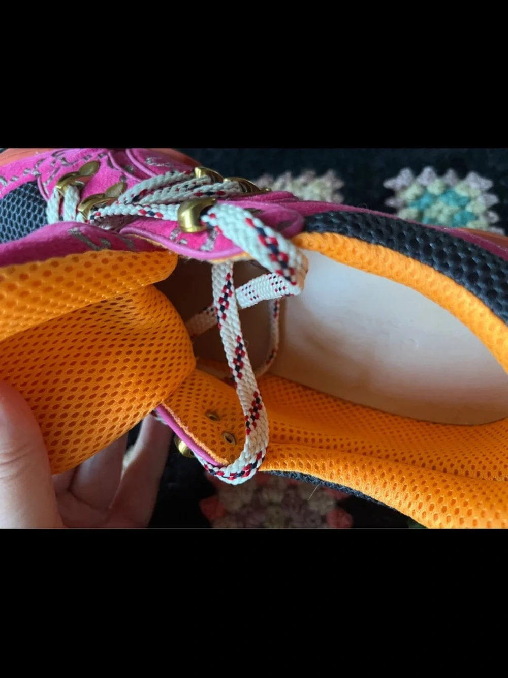 Gucci Pink and Orange Platform Sneakers - Picture 3 of 4
